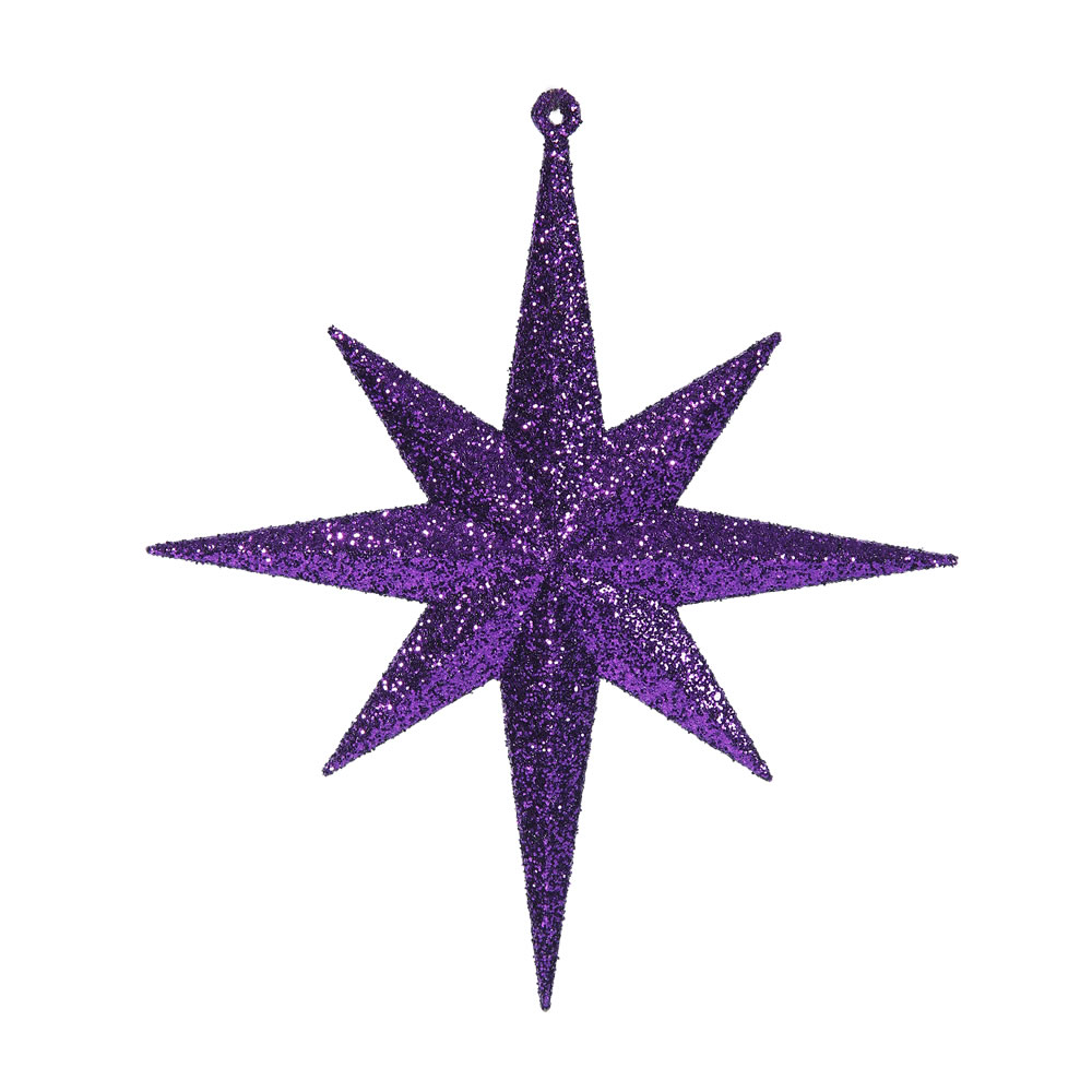 Christmastopia.com 8 Inch Purple Iridescent Glitter Bethlehem Star Mardi Gras  Ornament