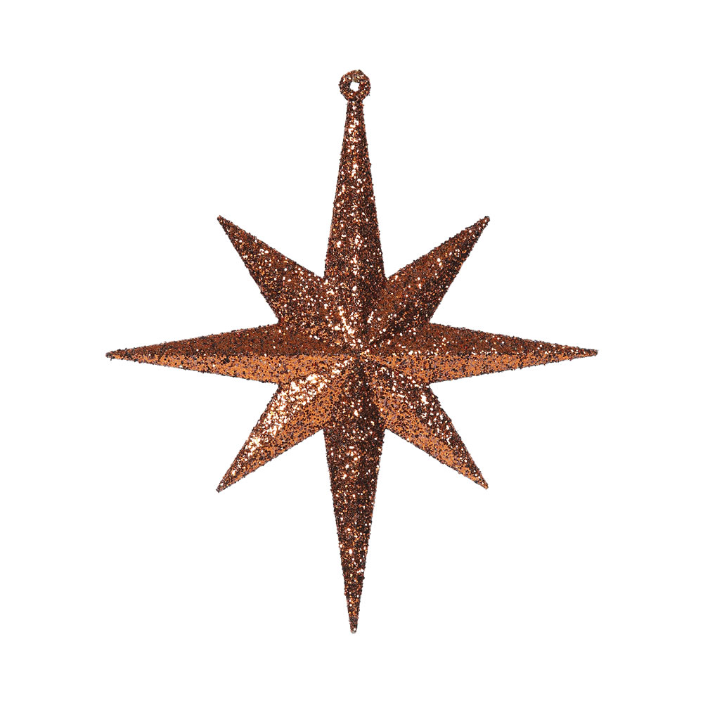 8 Inch Copper Iridescent Glitter Bethlehem Star Christmas Ornament