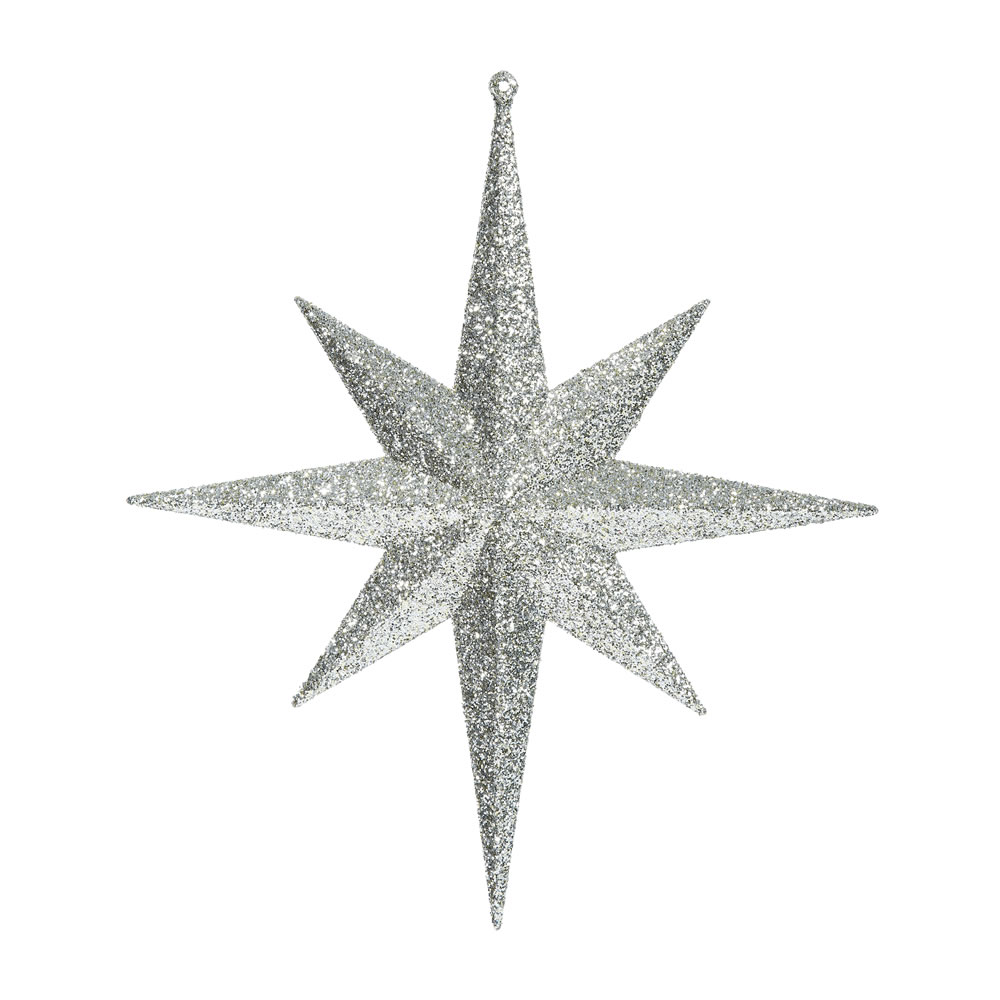 12 Inch Champagne Iridescent Glitter Bethlehem Star Christmas Ornament
