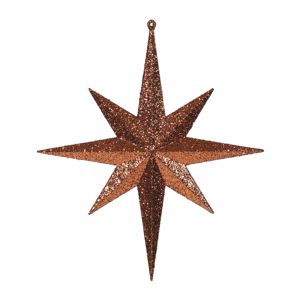 12 Inch Copper Iridescent Glitter Bethlehem Star Christmas Ornament