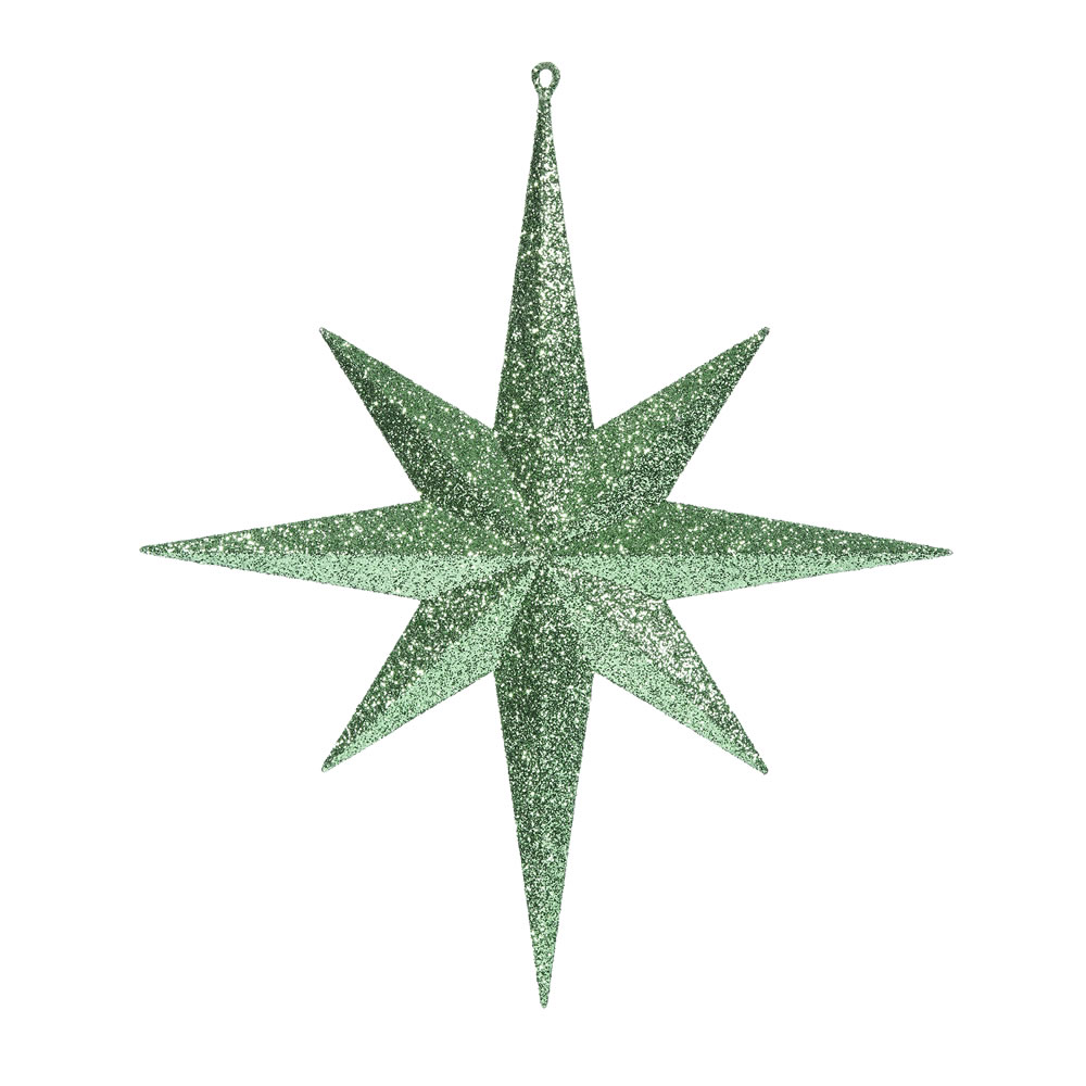 15.75 Inch Celadon Glitter Bethlehem Star Christmas Ornament