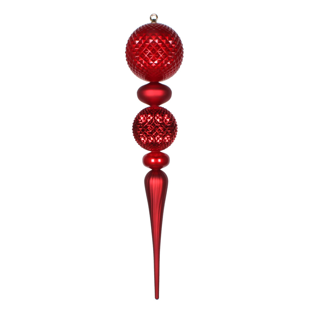 2.75 Foot Red Durian Candy Matte Finial Christmas Ornament