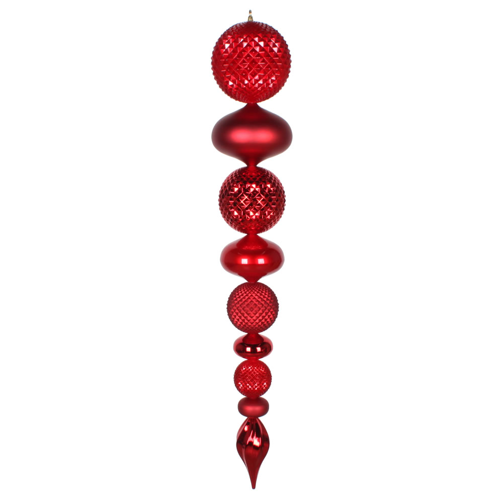 3.75 Foot Red Durian Candy Matte Finial Christmas Ornament