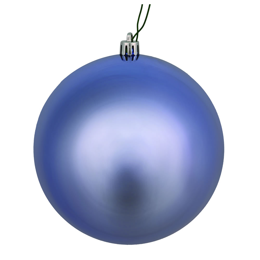 10 Inch Periwinkle Shiny Artificial Christmas Ball Ornament - UV Drill Cap