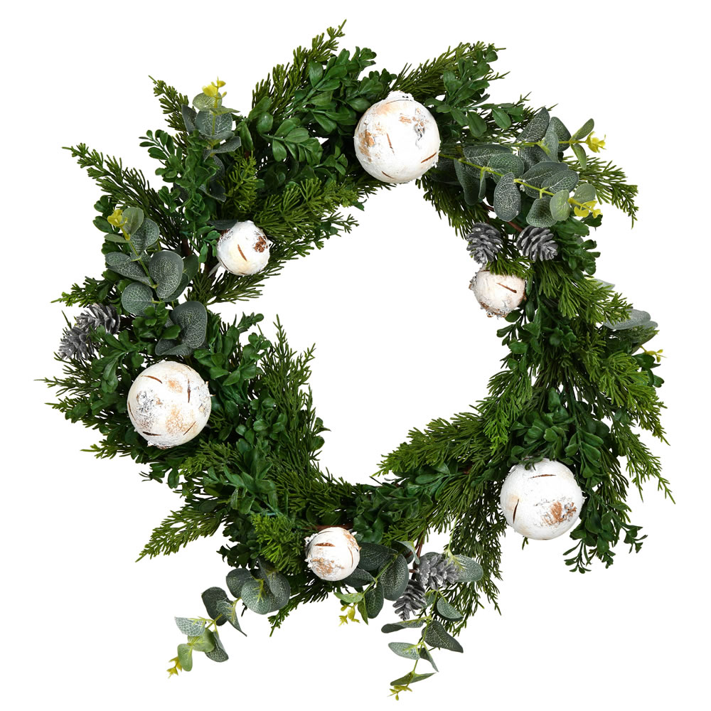 22 Inch Green Cypress Blend Decorative Christmas Wreath