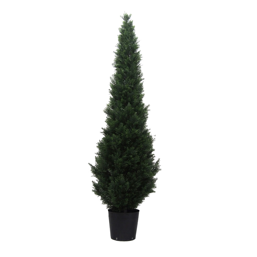 Christmastopia.com 7 Foot Green Cedar Artificial Potted Christmas Tree Unlit