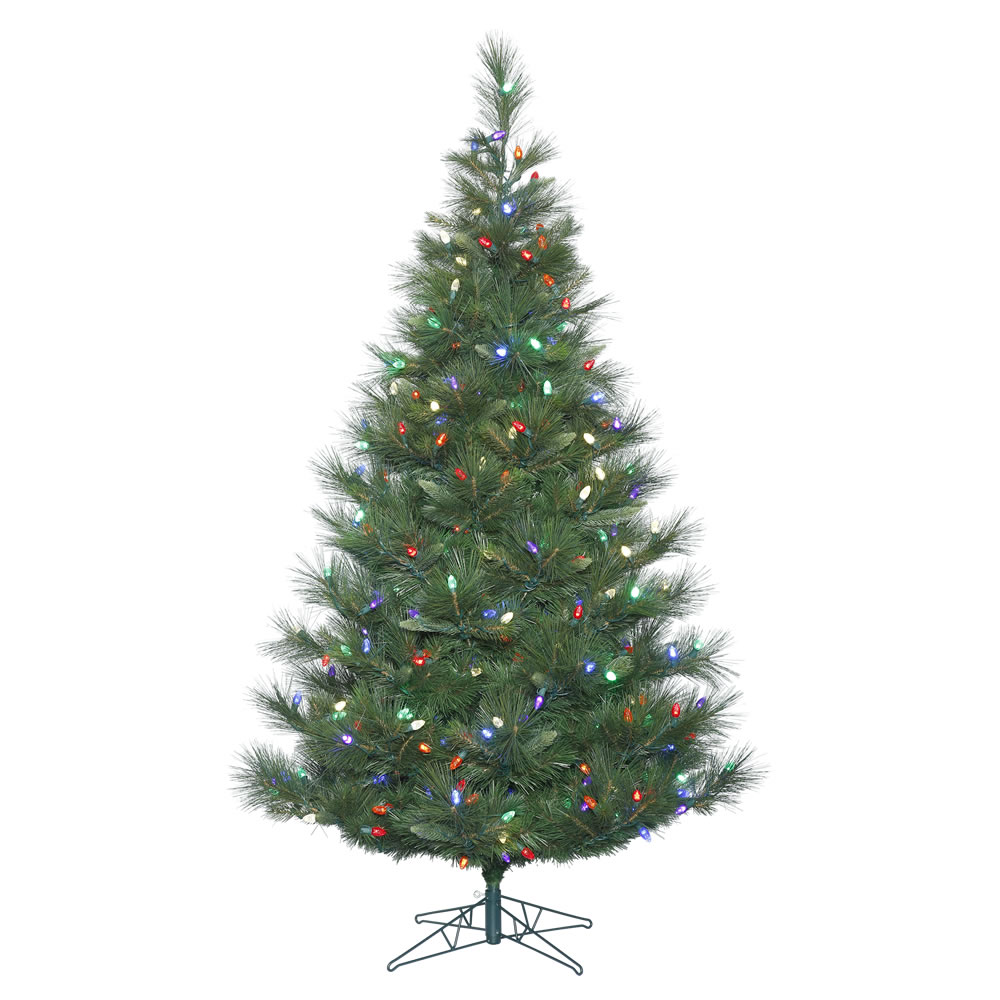 8.5 Foot Norway Pine Artificial Christmas Tree 500 LED C7 Multi Color Lights