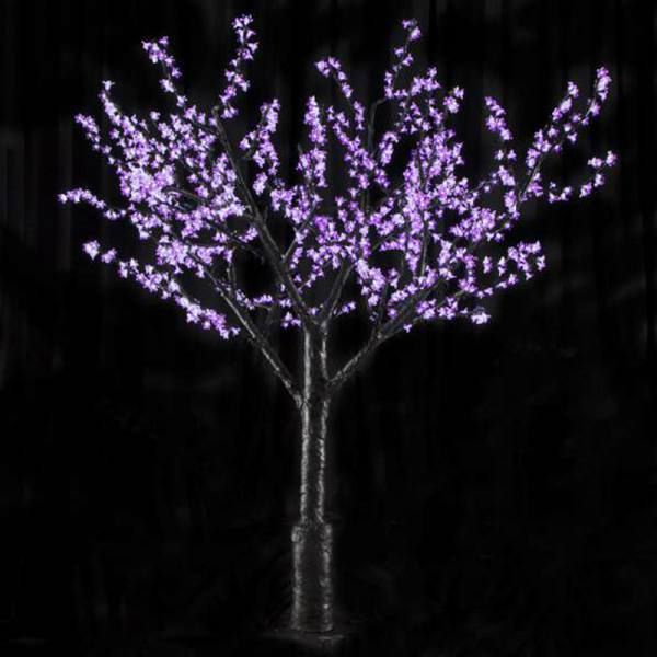 8 Foot Cherry Blossom Tree Purple LED Lighted Outdoor Christmas Decoration