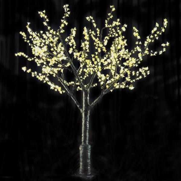 8 Foot Cherry Blosson Tree Yellow LED Lighted Outdoor Christmas Decoration