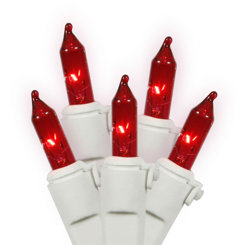 Christmastopia.com - 100 Incandescent Mini Red Valentine Light Set White Wire