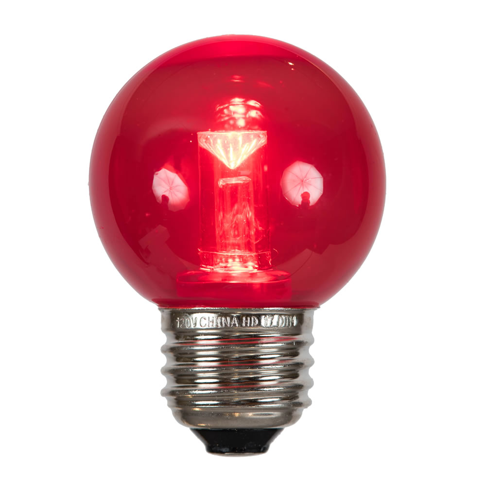 G50 Red Tube LED E26 Bulb