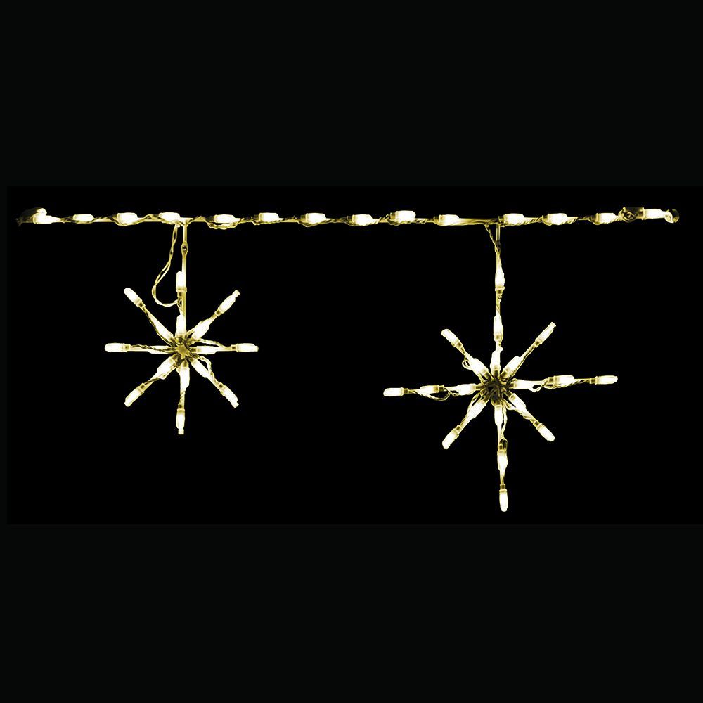Snowflake Warm White Freestyle Linkable LED Lighted Roofline Christmas Decoration Set Of 12