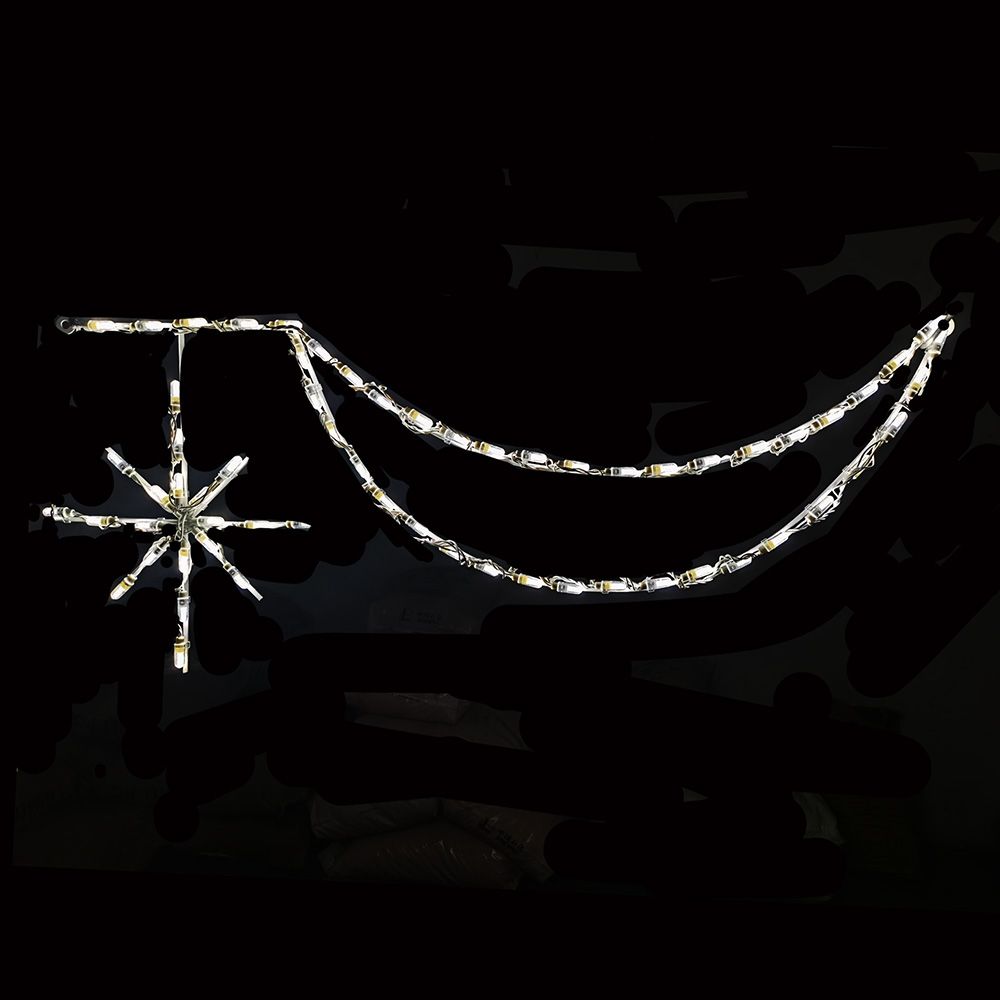 Snowflake And Swag Linkable White LED Lighted Christmas Decoration Set Of 12