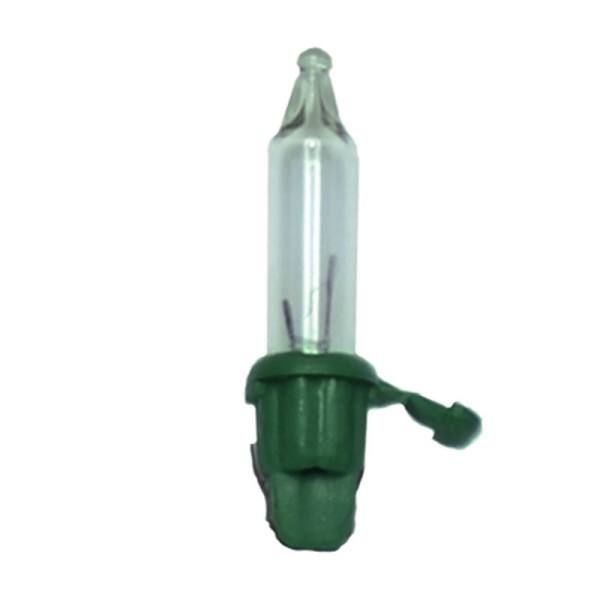 Clear Mini Incandescent Light Bulb With Green Base Set Of 25