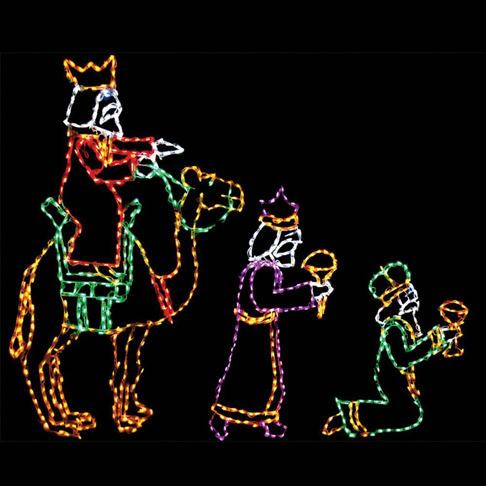Three Wisemen with Camel LED Lighted Outdoor Christmas Nativity Decoration