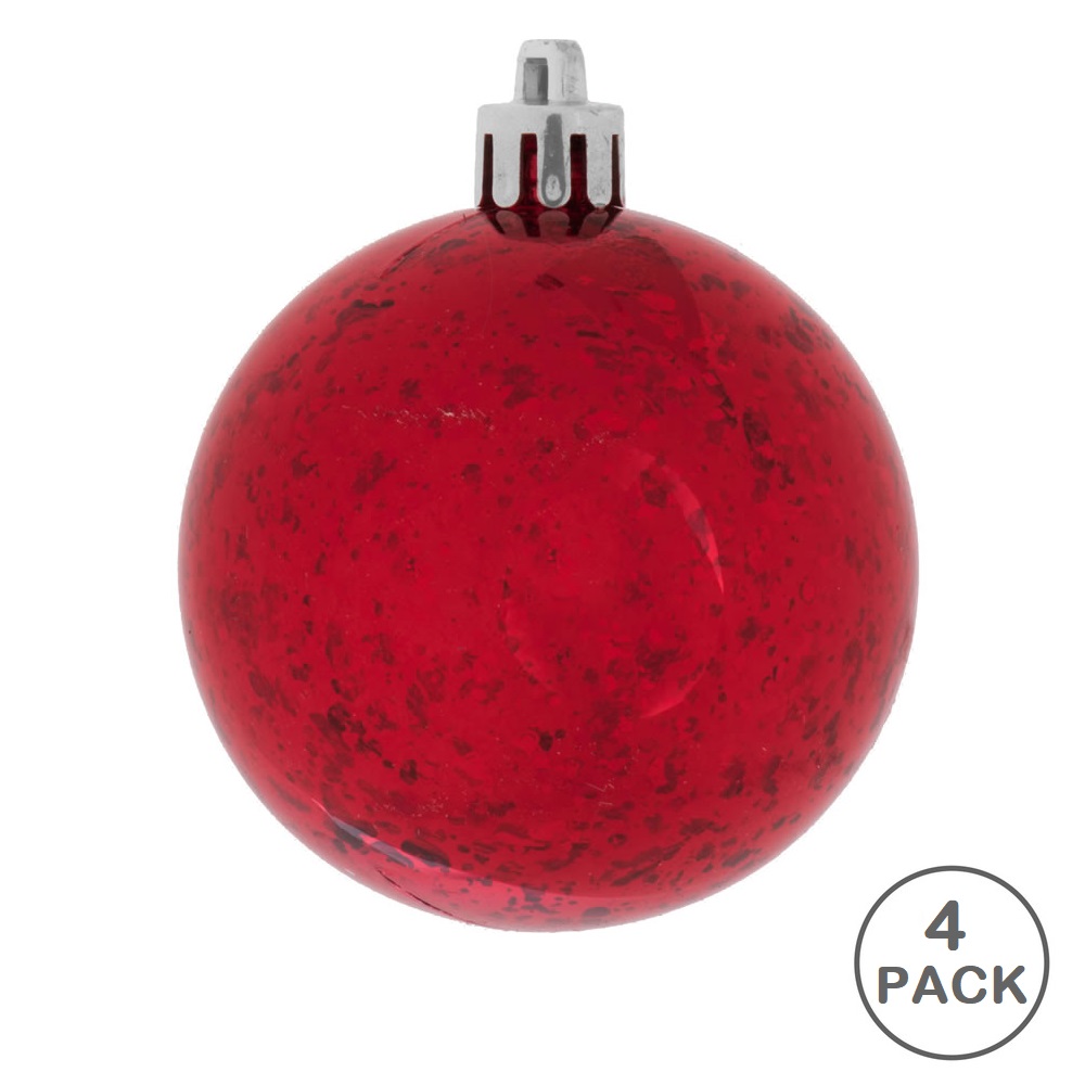 Christmastopia.com 6 Inch Red Shiny Mercury Round Christmas Ball Ornament Shatterproof