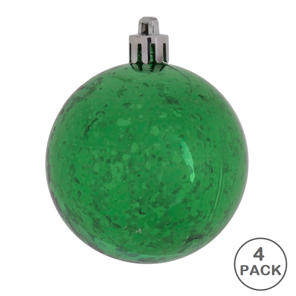 6 Inch Green Shiny Mercury Round Christmas Ball Ornament Shatterproof