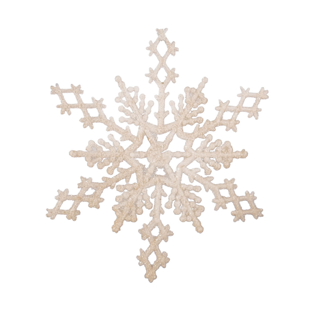 Christmastopia.com 8 Inch Ivory Glitter Snowflake Christmas Ornament 12 per Set