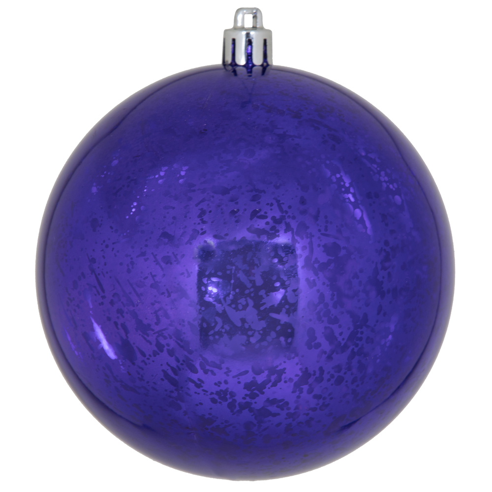 Christmastopia.com 4 Inch Purple Shiny Mercury Round Mardi Gras Ornament Shatterproof
