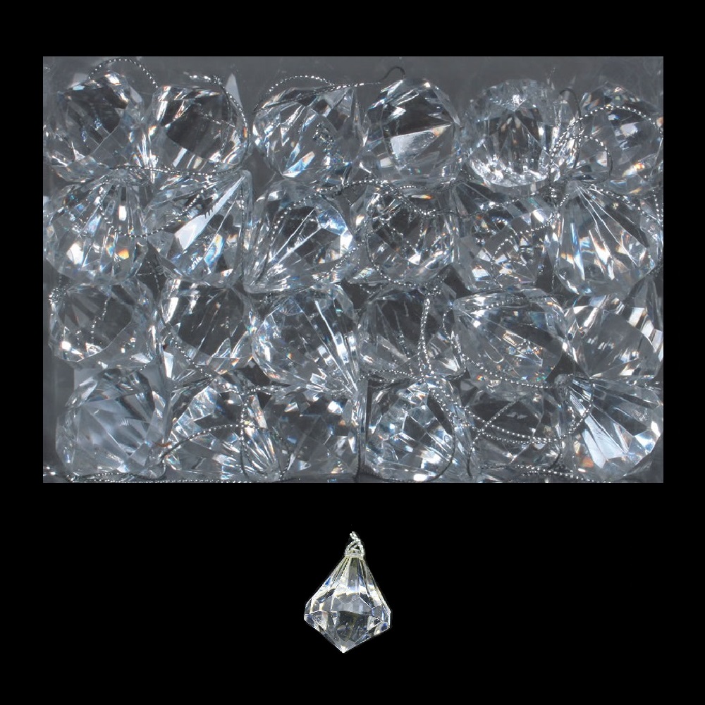 Christmastopia.com 1 Inch Clear Acrylic Diamond Ornament 24 Bx