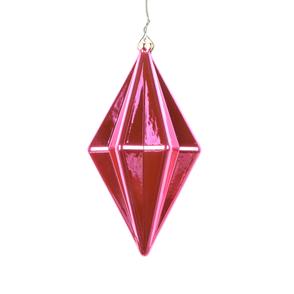 5.5 Inch Mauve Shiny Rhombus Christmas Finial Ornament Shatterproof