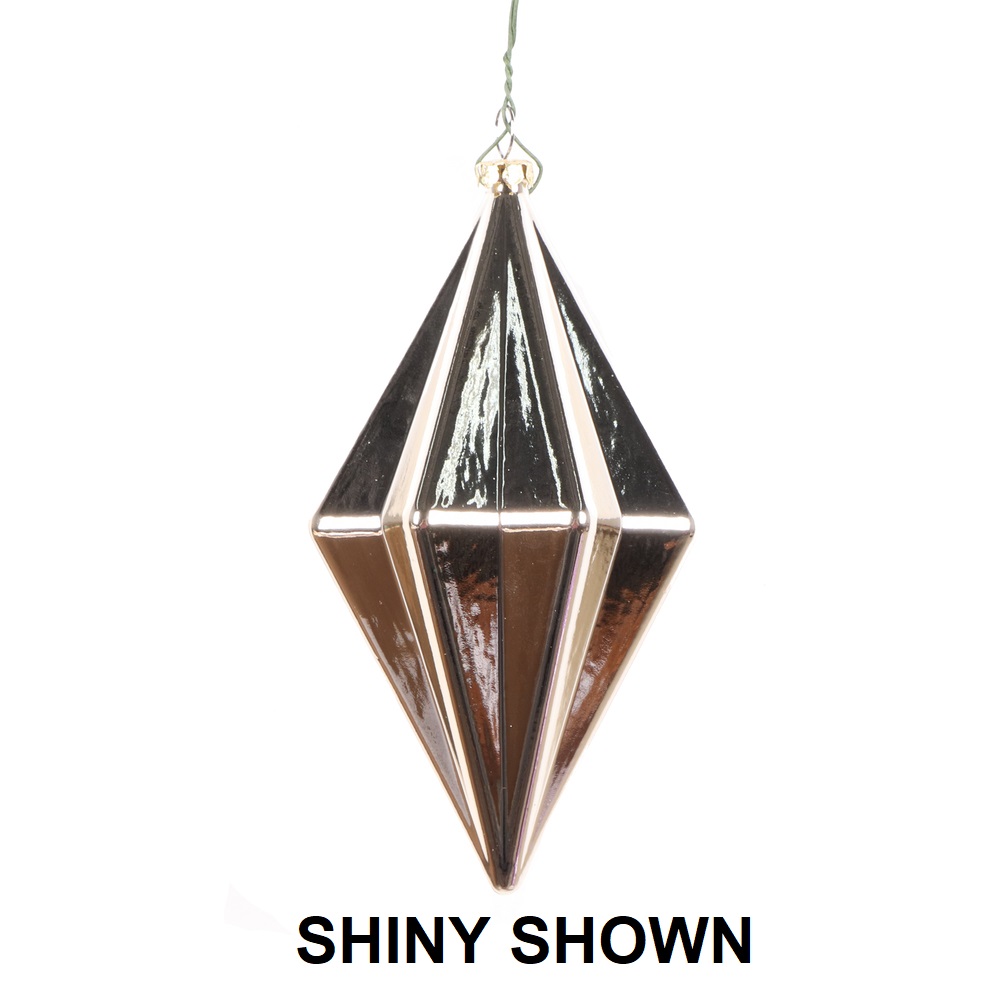 5.5 Inch Oat Matte Rhombus Christmas Finial Ornament Shatterproof