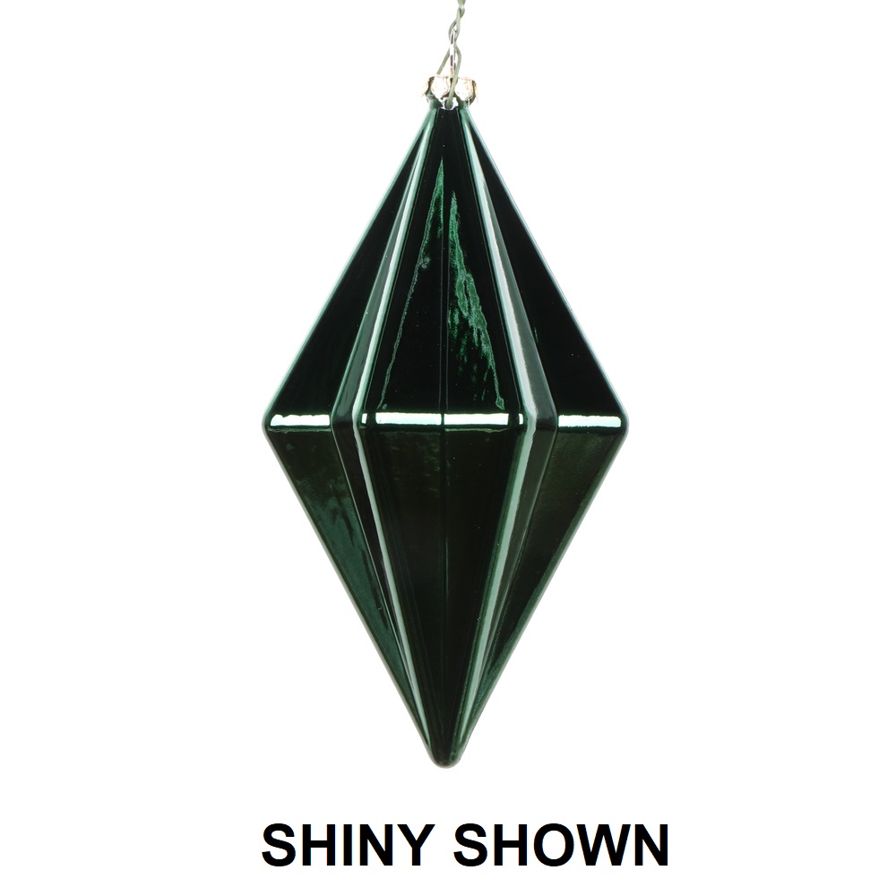 5.5 Inch Midnight Green Matte Rhombus Christmas Finial Ornament Shatterproof