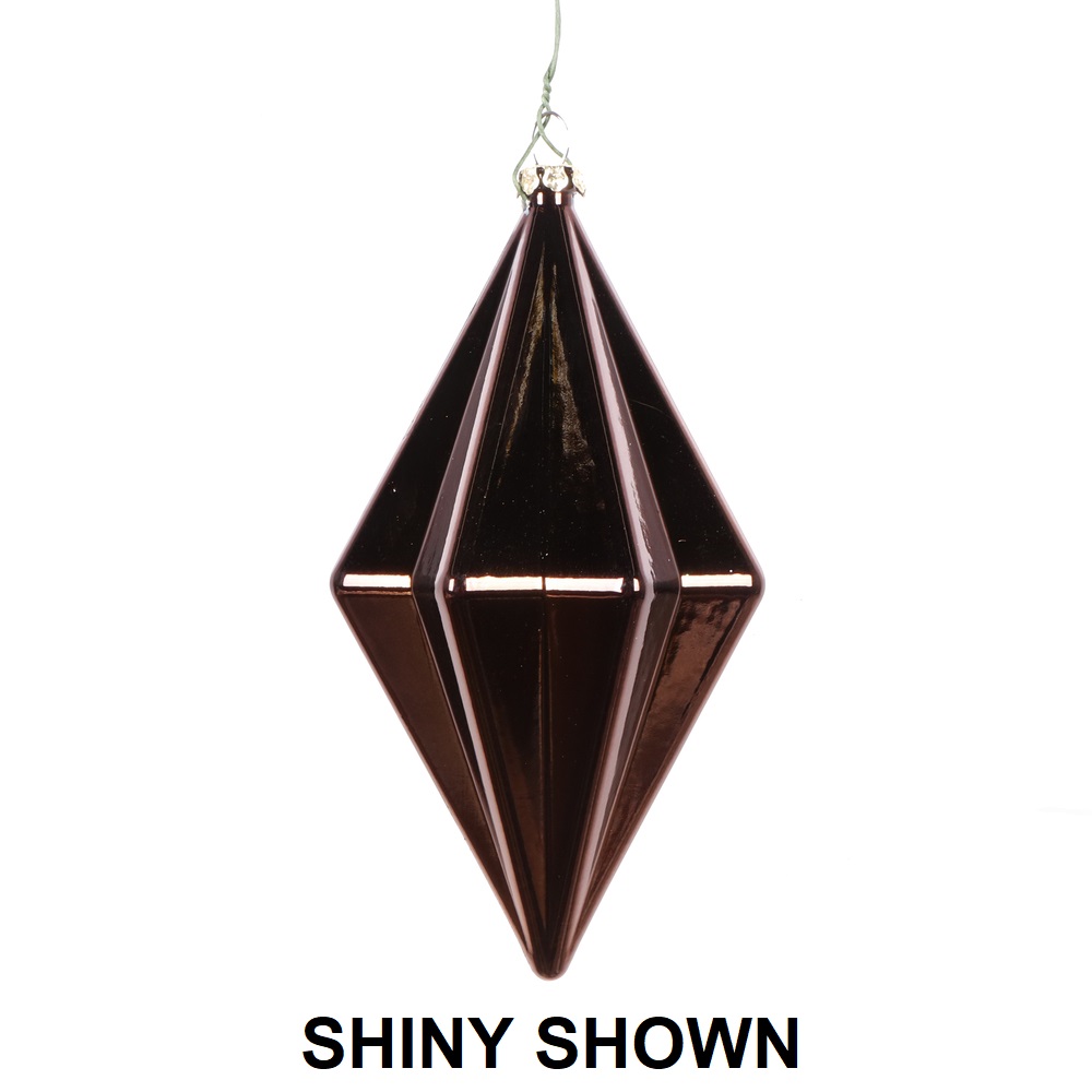 Christmastopia.com 5.5 Inch Mocha Matte Rhombus Christmas Finial Ornament Shatterproof