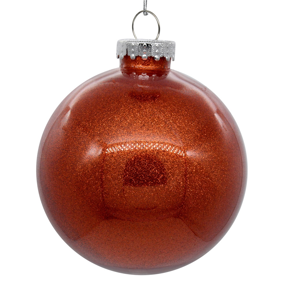 Christmastopia.com 3 Inch Bittersweet Glitter Clear Round Christmas Ball Ornament Shatterproof