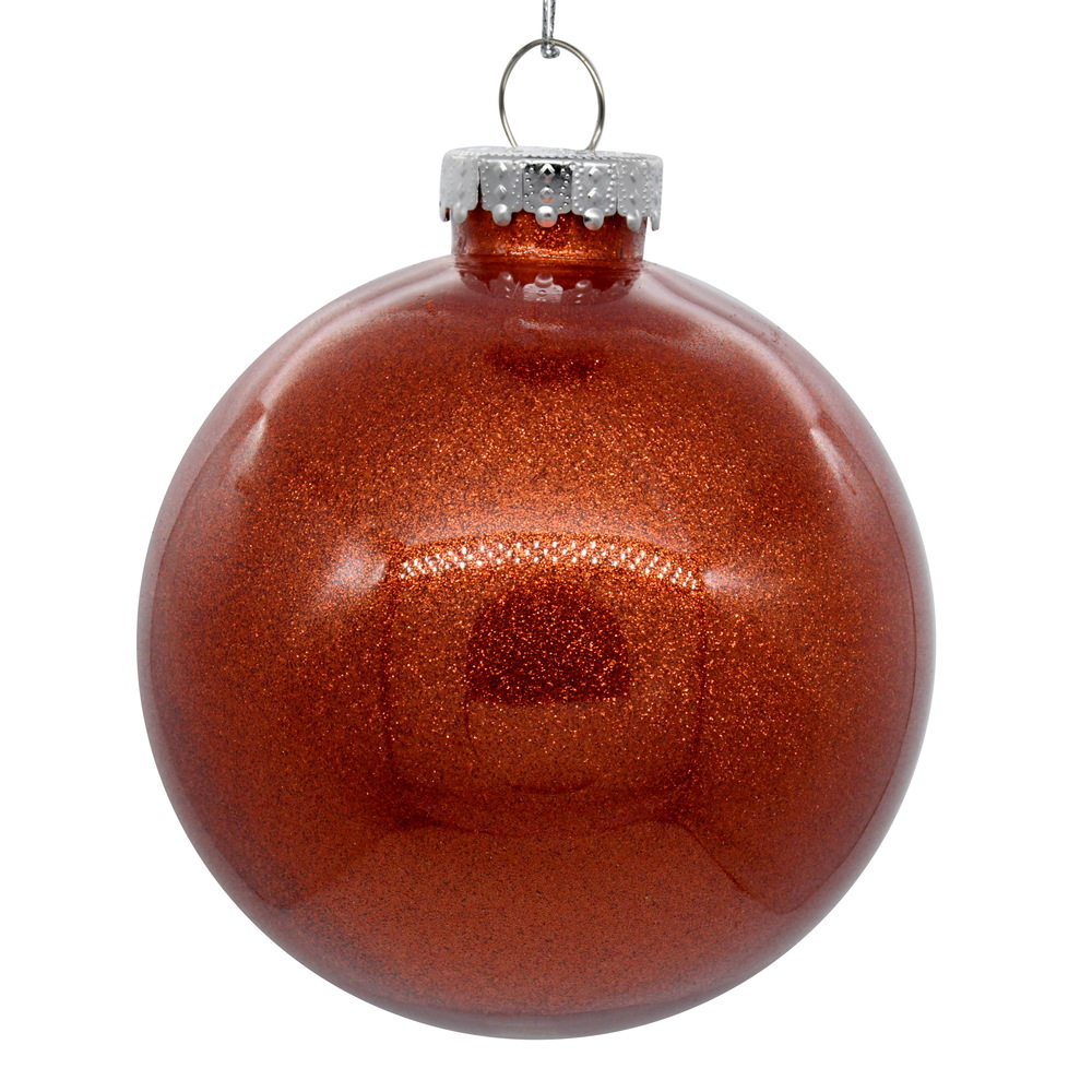 Christmastopia.com 4.75 Inch Bittersweet Clear Glitter Round Christmas Ball Ornament Shatterproof