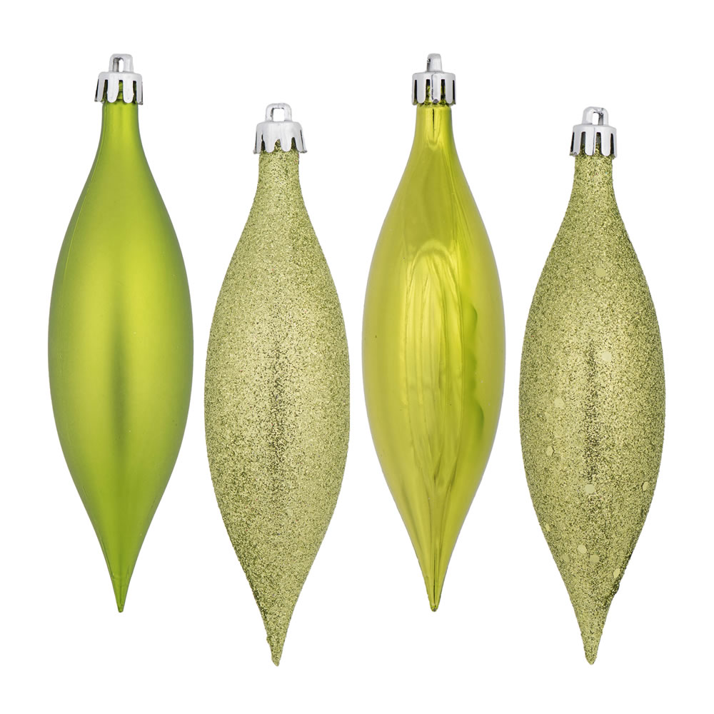 5.5 Inch Lime Green Drop Christmas Ornament Assorted Finishes
