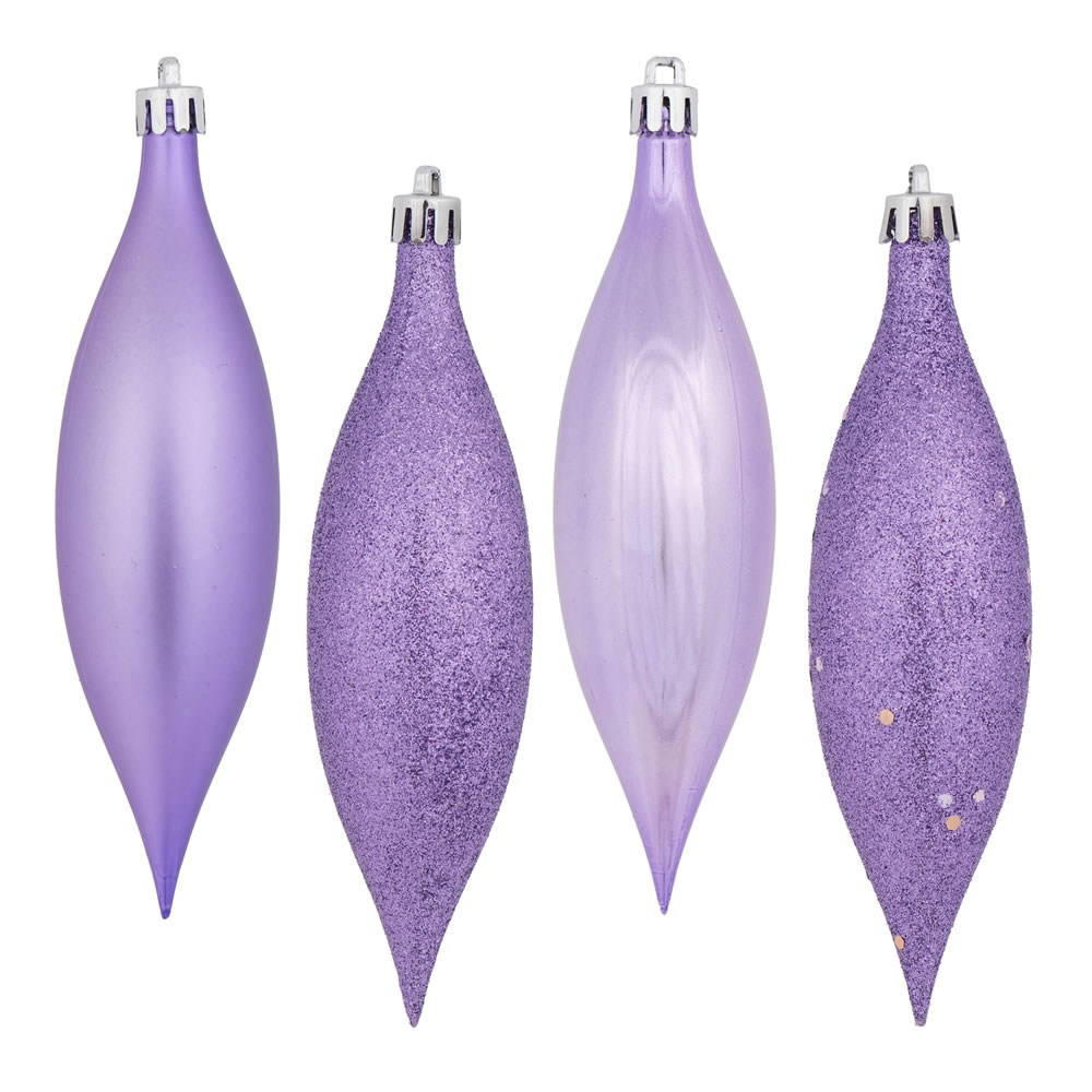 5.5 Inch Lavender Drop Christmas Ornament Assorted Finishes
