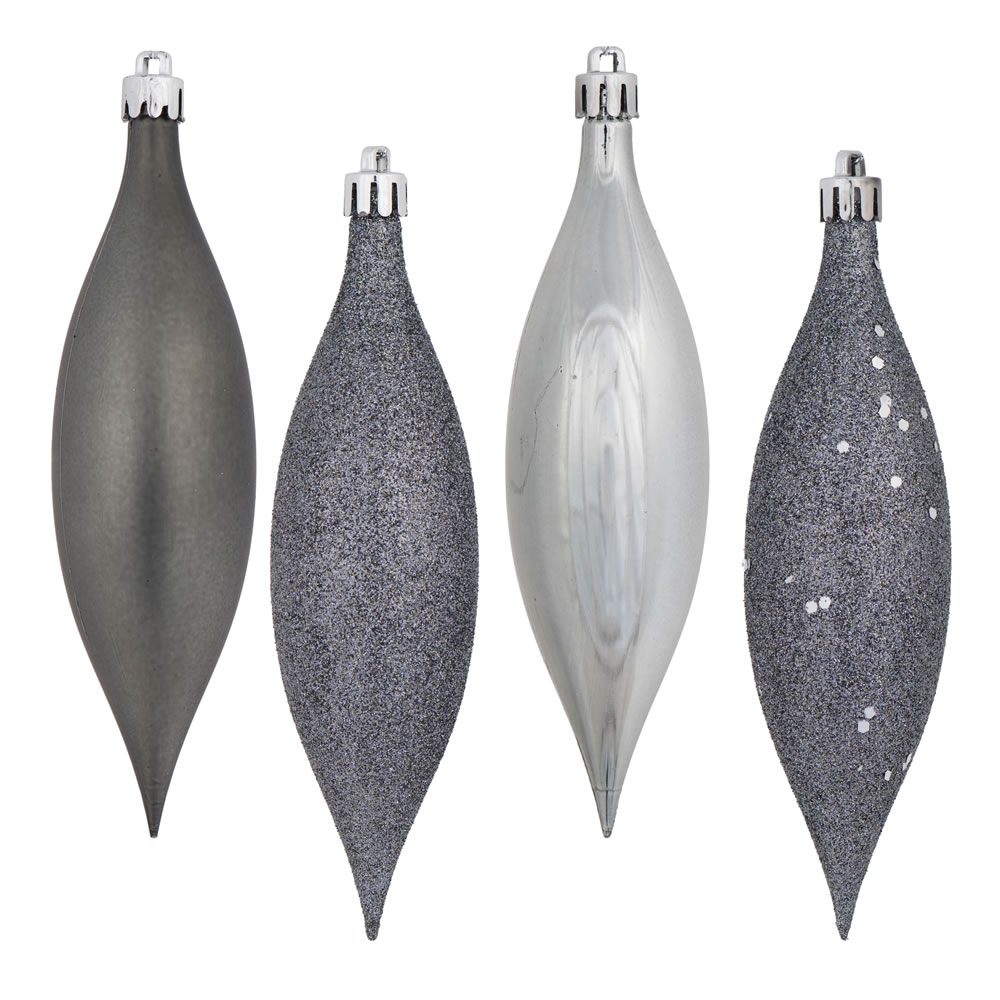 5.5 Inch Pewter Drop Christmas Ornament Assorted Finishes