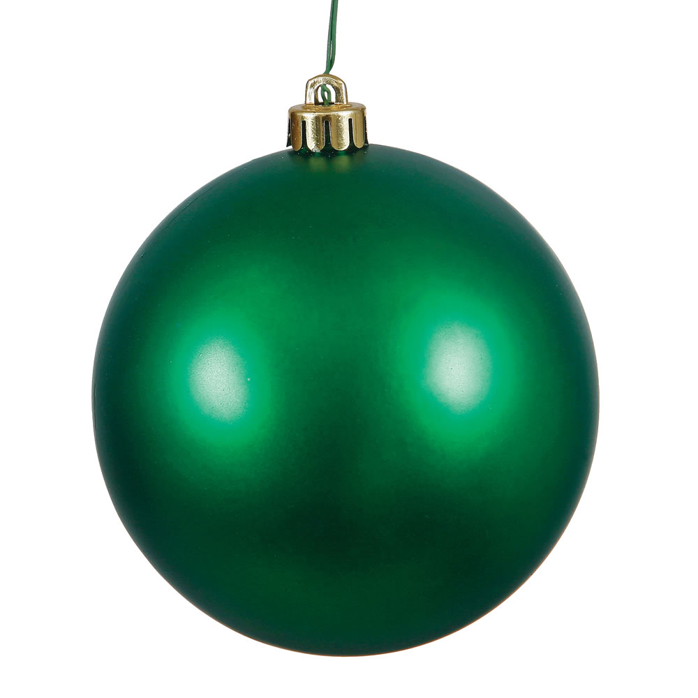 2.4 Inch Emerald Green Matte Finish Round Christmas Ball Ornament Shatterproof UV