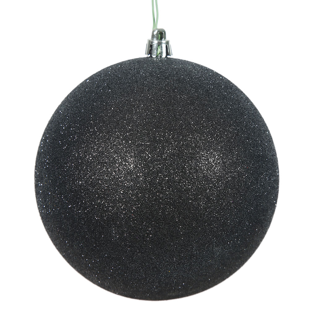 Christmastopia.com 2.75 Inch Black Glitter Finish Round Christmas Ball Ornament Shatterproof