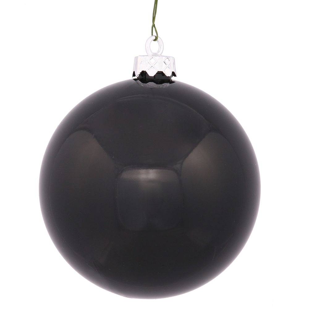 Christmastopia.com 2.75 Inch Black Shiny Finish Round Christmas Ball Ornament Shatterproof UV