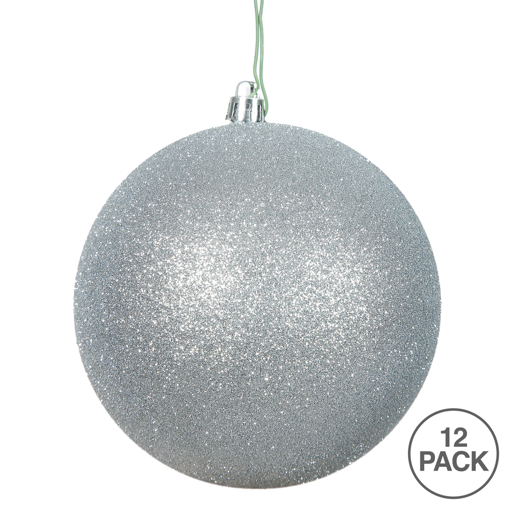 Christmastopia.com - 3 Inch Silver Glitter Round Christmas Ball Ornament Shatterproof