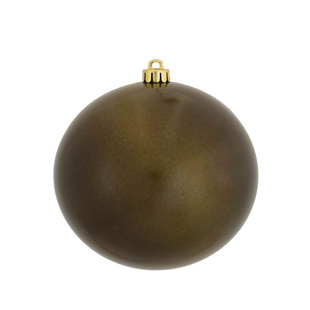 Christmastopia.com - 4.75 Inch Olive Candy Round Shatterproof UV Christmas Ball Ornament 4 per Set
