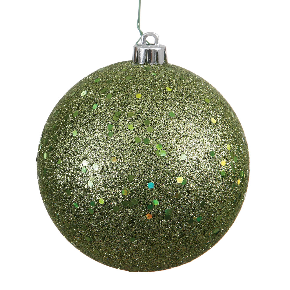 Christmastopia.com 4.75 Inch Olive Sequin Ball Drilled 4 Bag