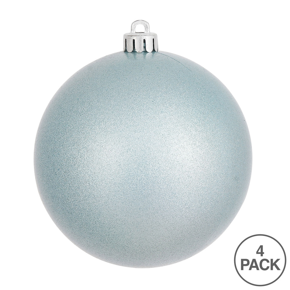 6 Inch Baby Blue Candy Round Christmas Ball Ornament Shatterproof UV