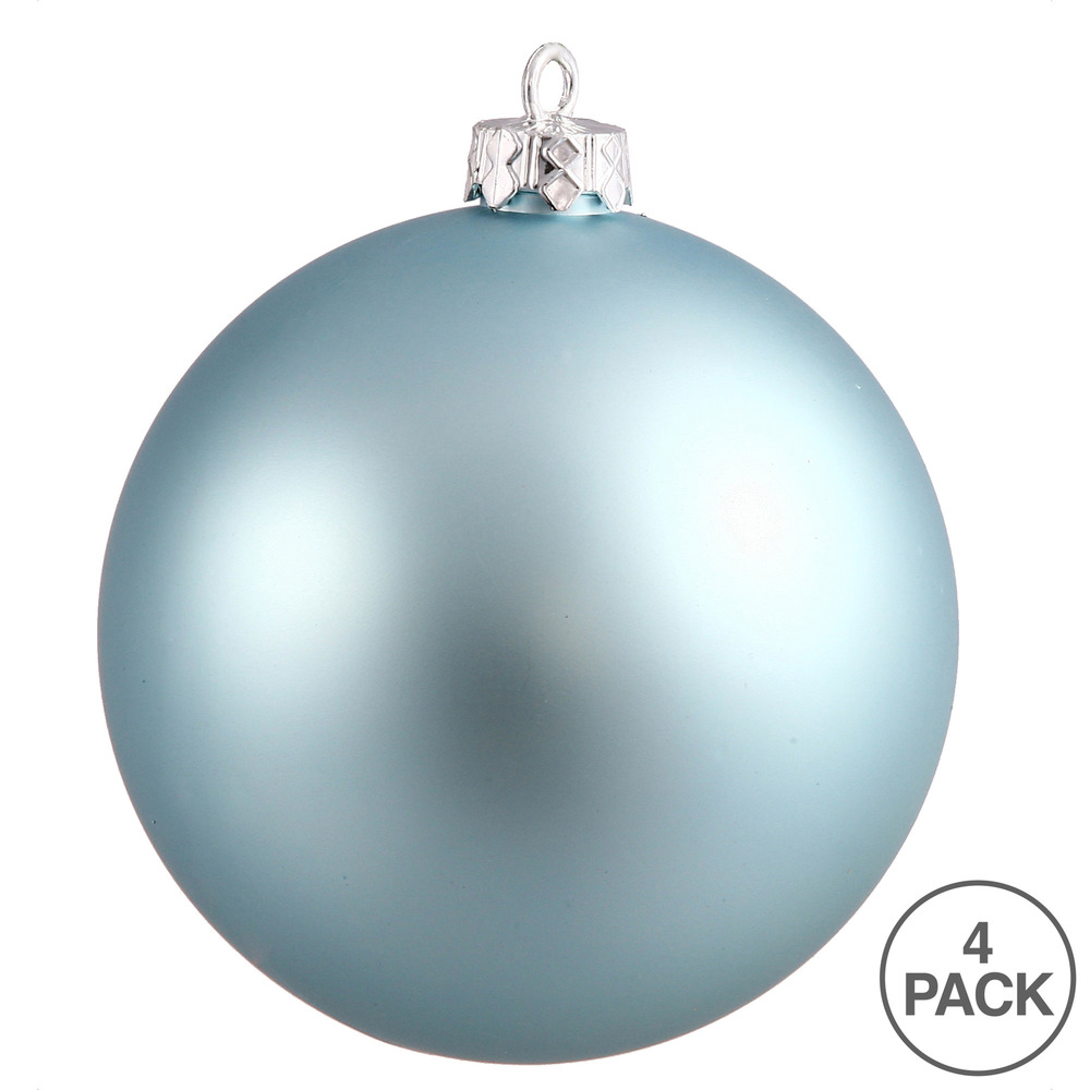 6 Inch Baby Blue Matte Round Christmas Ball Ornament Shatterproof UV