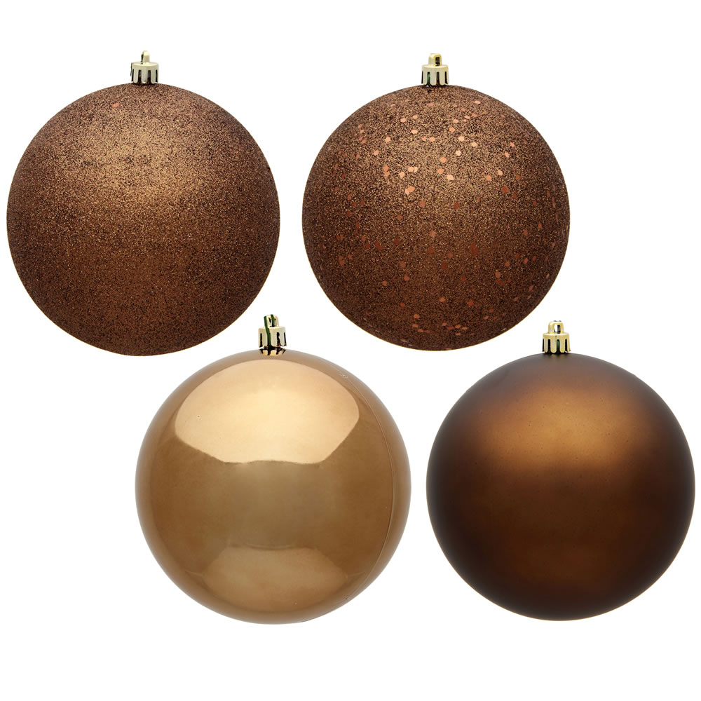 Christmastopia.com 6 Inch Mocha Round Christmas Ball Ornament Shatterproof Assorted Finishes