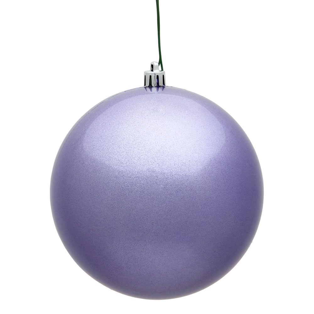 6 Inch Lavender Candy Round Christmas Ball Ornament Shatterproof UV