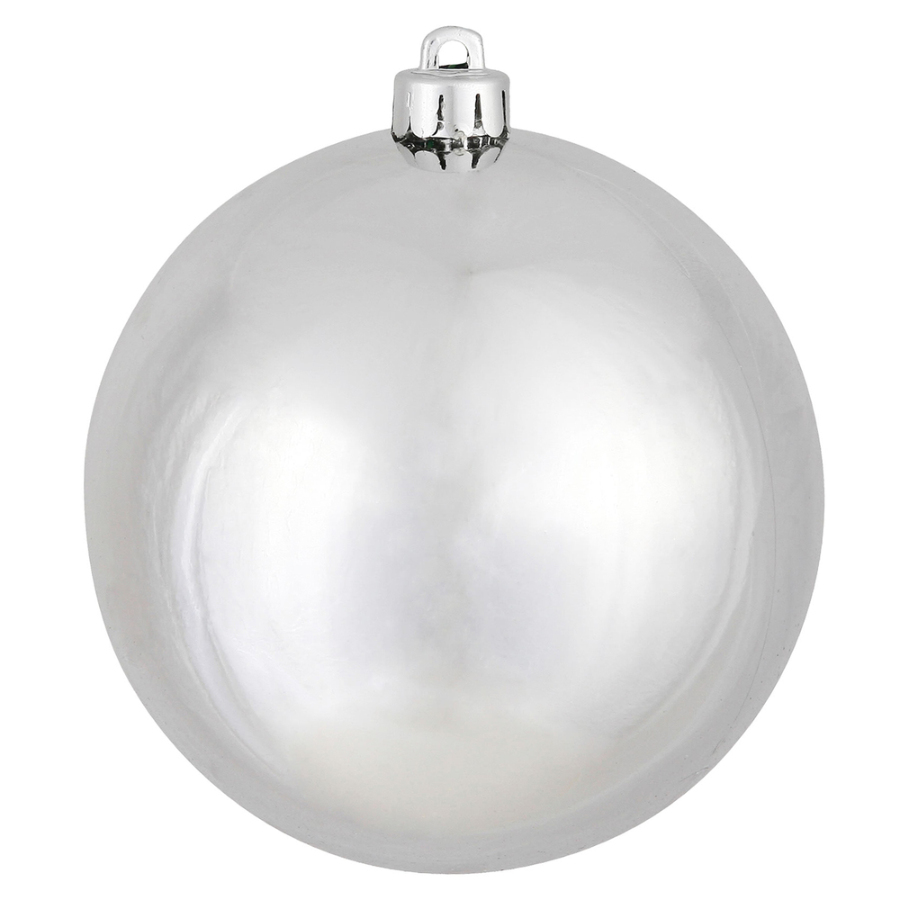 Christmastopia.com 8 Inch Silver Shiny Round Christmas Ball Ornament Shatterproof UV