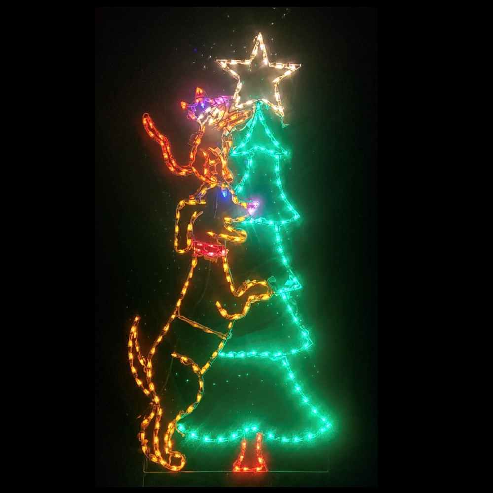 outdoor lighted christmas dog