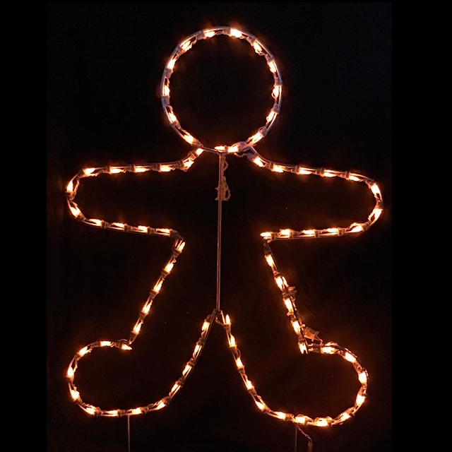 Small Gingerbread Silhouette LED Lighted Outdoor Lawn Decoration
