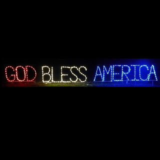 Patriotic God Bless America Outdoor LED Lighted Lawn Decoration