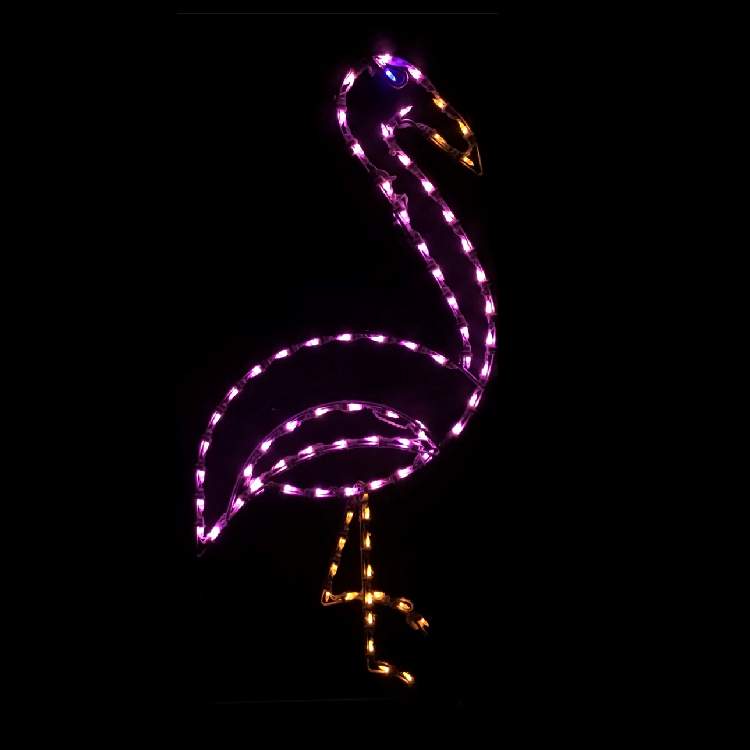 Pink Flamingo LED Lighted Outdoor Lawn Decoration