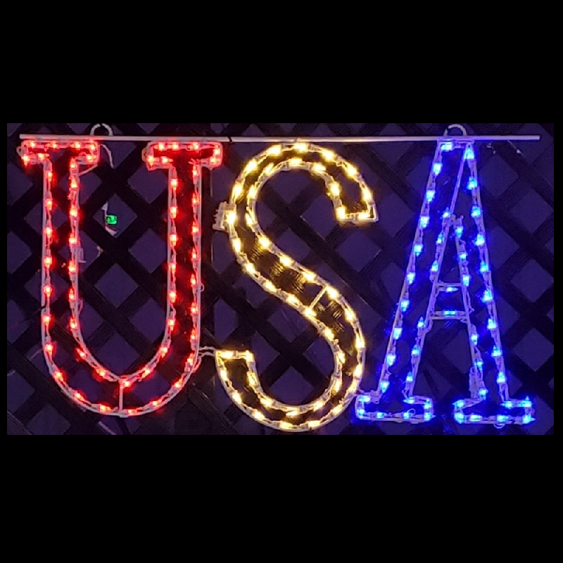 Christmastopia.com - ​​Lighted Outdoor Decorations - ​LED Lighted Patriotic Decorations - 
USA Hanging LED Lighted Outdoor Patriotic Decoration