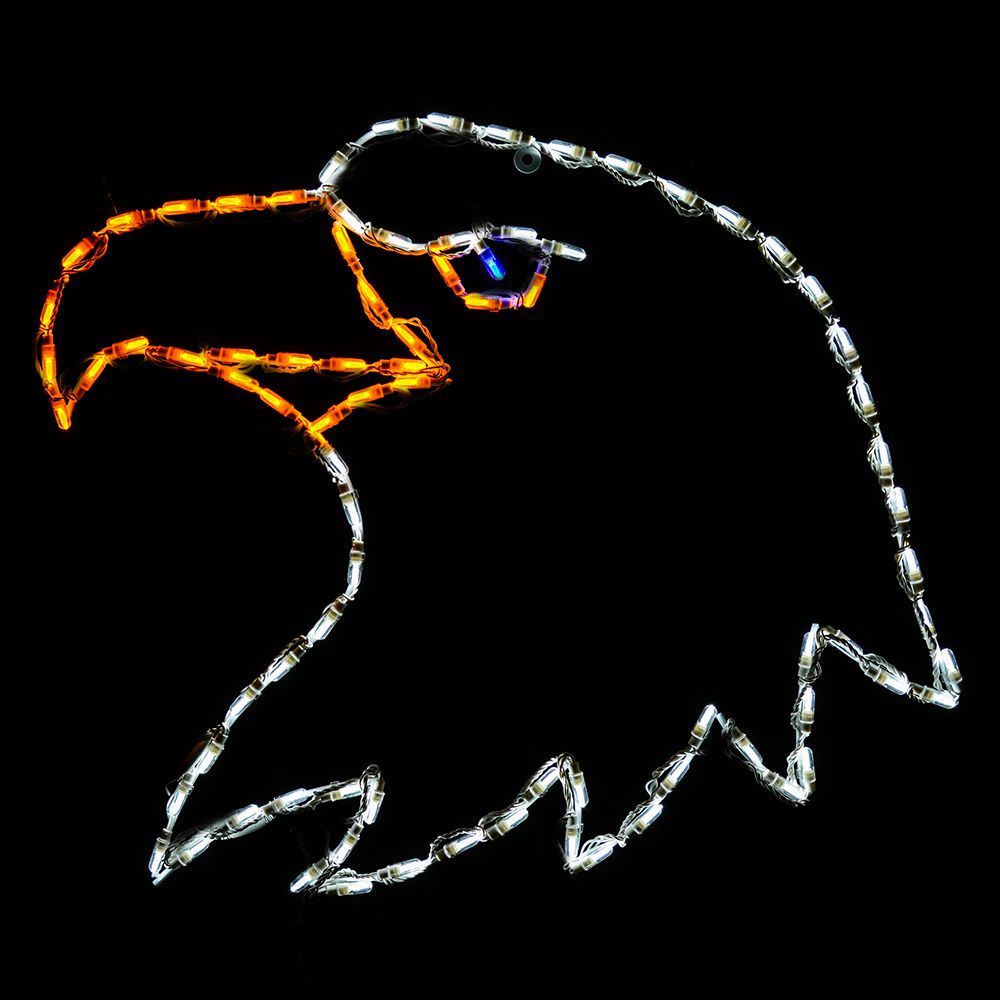 Christmastopia.com - Eagle Head White Outdoor LED Lighted Outdoor Patriotic Decoration
